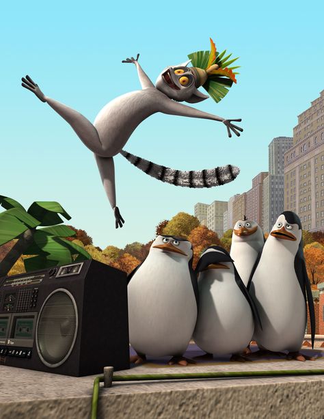 Penguins of Madagascar Madagascar Movie, Sid The Sloth, King Julien, Carton Design, Penguins Of Madagascar, The Penguins, Music Pics, Disney Colors, Dreamworks Animation