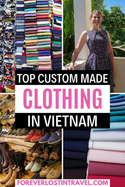 Get custom made clothes in Vietnam by choosing your own design, pattern and style. Here's how to get dresses made in Vietnam and other clothing items including all the must know tips and tricks #foreverlostintravel #Vietnam #clothes #custommadeclothing #HoiAn #travel #travelinspiration Vietnam Outfit Ideas Women, Packing For Vietnam For Women, Vietnam Travel Outfit Ideas, What To Wear In Vietnam, Vietnam Fashion Outfits, Vietnam Vacation Outfits, Vietnam Travel Outfit, Vietnam Outfit Ideas, Vietnam Packing List