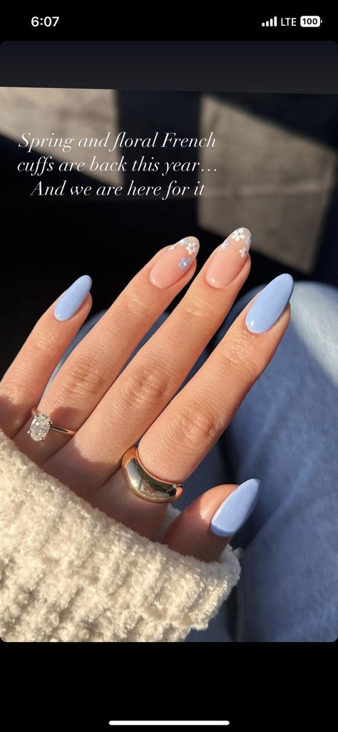 Blue And Nude Nail Designs, Nude Blue Nails, Nude And Blue Nails, Blue And Nude Nails, Nude Nail Designs, Blue Nail Designs, Nail Idea, Nude Color, Blue Design