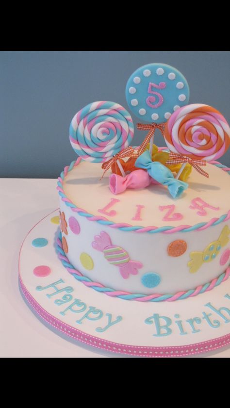 Candy Shop birthday cake! Lollipop Theme Cake, Candy Themed Cake, Candy Theme Cake, Candy Bar Cake, Candyland Cake, Candy Theme Birthday Party, Candy Themed Party, Candy Birthday Cakes, Candy Birthday