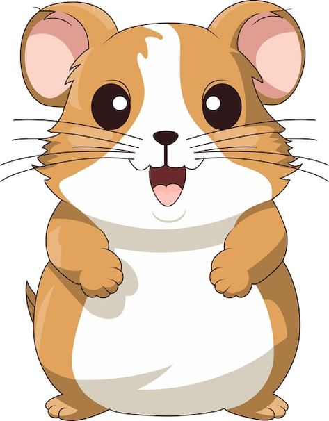 Cute hamster cartoon on white background | Premium Vector #Freepik #vector #animal-mascot #funny-cartoon #cute-pig #cute-mouse Hamster Cute Cartoon, Cartoon Hamster, Cute Hamsters Funny, Hamster Cute, Cute Hamster, Hamster Cartoon, Hamster House, Gerbil, Hamsters