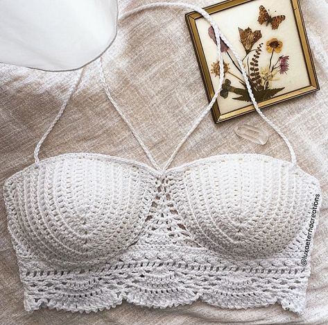 Crochet Top, Free Crochet Patterns, Crochet Projects, Instagram Baddies Outfit Inspo / Ideas Lux Aeterna, Crochet Bralette Top, Diy Crochet Top, Bralette Pattern, Crochet Bra, Crochet Bralette, V Stitch, Crochet Halter, Crochet Halter Tops