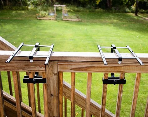 LoveYourDeck - Etsy Railing Bar On Deck, Deck Bar Railing Ideas, Deck Bar Ideas Diy, Deck With Bar Counter, Porch Bar Ideas, Deck Railing Bar Top, Deck Railing Table, Railing Table, Dock Bar