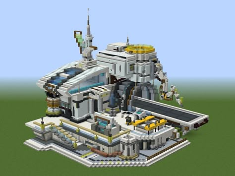 Minecraft Modern Factory, Sci Fi Minecraft, Minecraft Space, Minecraft Building Blueprints, Minecraft Building Guide, Minecraft City Buildings, Rumah Minecraft Sederhana, Minecraft Structures, Minecraft Interior Design