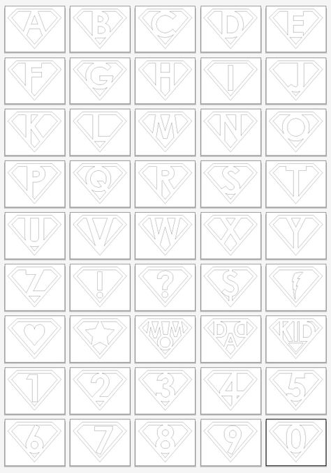 Previously I did some superhero logos in black and several people requested that I make an outline only version so they could be printed on colored paper or colored differently. So, without further... Superhero Printables Free, Superhero Printables, Superhero Letters, Art Explosion, Logo Outline, Superhero Crafts, Superhero Classroom, Hero Logo, Super Hero Theme