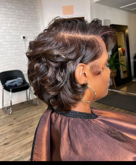 Layered Short Hair Black Women, Twa Blowout, Twa Silk Press, Color Pixie Hair Black Women, Short Bob Haircuts For Black Women, Short Natural Hairstyle Women Black Woman, Short Bob Hairstyles Black Women, Short Hair Blowout Styles, Short Natural Haircuts For Black Women