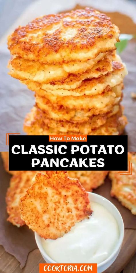 Baked Potato Pancakes, Easy Potato Pancake Recipe, Potato Recipes Healthy, Homemade Potato Pancakes, Wedges Potato, Potato Pancakes Easy, Mashed Potato Pancakes, Potato Cakes Recipe, Potatoe Pancake Recipe