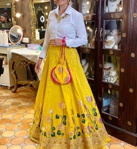 Beautiful Hand Embroidered Sequence & Dabka Work on Silk Lehenga..with Shirt Style Blouse...Available in many colors...Made on Order👗Shipping Worldwide⛴..Call or DM 📲for price🎀💐 @blackpinkofficial @newdesigners @latest_trendings_ @bollywoodstylefile @amazingfashionboutique @buttons_bows_3.1 @newstyle288 @online_shopping_is_happiness @handpainted_dupattas @handprintsclub @floralstreet_luxuryflowers @floralprintofficial @birdfishprints @hand_embroidery_ Choli Style, Dabka Work, Haldi Dress, Beautiful Lehenga, Mehendi Outfits, Long Gown Design, Lehenga Blouse Designs, Choli Designs, Trendy Dress Outfits