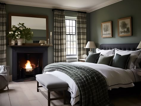 Scottish Homes Interior, Scottish Style Bedroom, Cozy Scottish Bedroom, Coorie Scottish Interior, Scottish Interior Design, Scottish Living Room, Modern Americana Decor, Scottish Cabin, Scottish Interior