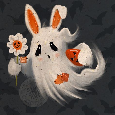 Halloween Desktop Wallpaper, My Ghost, Easter Wallpaper, Halloween Artwork, Anime Crafts, Halloween Painting, Fall Halloween Decor, Rock Crafts, Cute Wallpaper Backgrounds