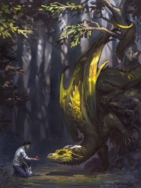 Monster In The Woods, Taran Fiddler, Cool Dragons, 다크 판타지, Dragon Rider, Dragon Pictures, Dragon Artwork, Mythical Creatures Art, Mythological Creatures