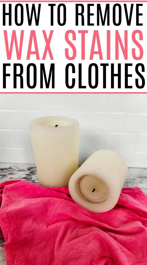 Learn how to get candle wax out of your clothes using 4 simple ingredients that works every time! Even for crayons! This easy laundry hack will save your favorite clothes. Get Wax Out Of Clothes, Getting Wax Out Of Clothes, Wax Out Of Clothes, How To Get Candle Wax Out Of Fabric, Remove Candle Wax From Fabric, How To Remove Wax From Clothes, How To Get Wax Out Of Fabric, How To Get Candle Wax Out Of Clothes, How To Get Wax Out Of Clothes