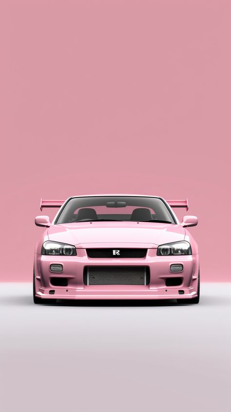 Pink Supra Wallpaper, Pink Car Wallpaper Iphone, Pink Gtr Wallpaper, Pink Sports Car Aesthetic, Pink Car Poster, Pink Jdm Wallpaper, Pink Gtr, Mobil Pink, Pink Car Wallpaper