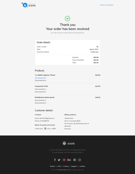 Thankyou page Thank You Page Design Website, Order Details Ui Design, Ux Design Mobile, Food Web Design, Login Design, Ui Website, Infographic Layout, App Interface Design, Email Design Inspiration