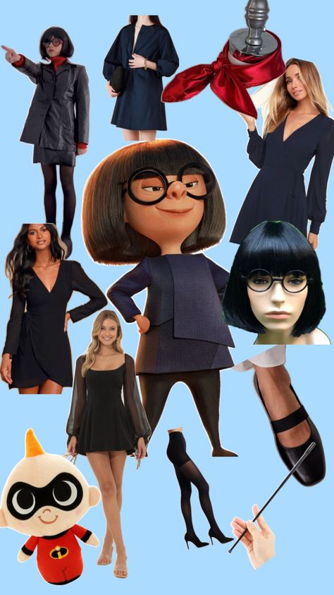 Halloween costume mood board Edna Mode Costume, Edna Mode, Halloween Costume, Halloween Decorations, Mood Board, Halloween Costumes, Best Friends, Halloween, Disney