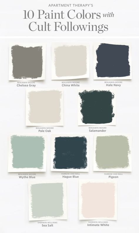 The Best Paint Colors with Cult Followings | Apartment Therapy Wythe Blue, Chelsea Gray, Best Paint Colors, Interior Paint Colors, Bedroom Paint, Paint Colors For Home, Room Paint, Cool Paintings, Colour Schemes