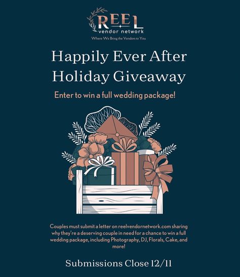 Let’s make this season extra special!✨ The Ultimate Wedding Giveaway!💍 To enter, visit our website and share your story—or nominate a couple by telling us why they deserve this special gift.🎁 This is our way of giving back to a family in need this holiday season. Submissions are open now and close on December 11th. We’ll announce the lucky couple on December 18th. #weddinggiveaway #fullweddingpackage #weddingvendors #engagedcouples #bridetobe #engaged #2025wedding #newenglandweddings Holiday Giveaways, Wedding Giveaways, Share Your Story, Giving Back, Wedding Package, Wedding Vendors, Happily Ever After, Ever After, Special Gift