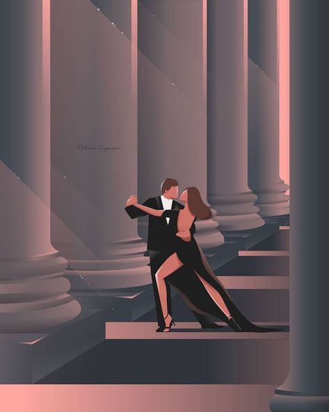 Pixelcart on Instagram: “Dance with me 💃 • Illustration by @polina_caprice • Follow @pixelcart for daily design inspiration . . . . . . . Use #pixelcart to be…” Painting Couple Aesthetic, Couple Aesthetic Art, Instagram Logo Design, Dance Logo, Dancing Art, Dance With Me, Couple Painting, Dance Lover, Couple Dancing