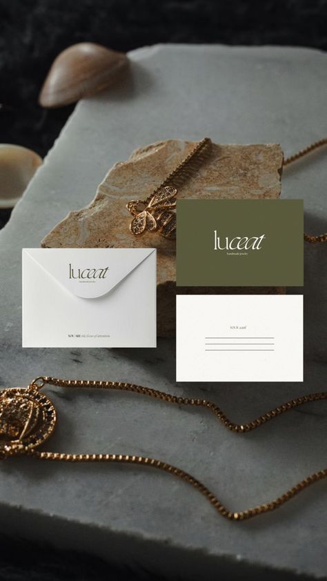 Brand identity for jewellery brand Jewellery Brand Identity, Jewelry Brand Identity, Design Envelope, Envelope Gift, Sixth Form, Branding Mood Board, Jewellery Brand, Branding Logo Design, Theme Color