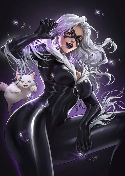 Spiderman Black Cat, Black Cat Marvel, Black Cat Art, Marvel Spiderman Art, Amazing Spider Man, Comics Girls, Marvel Girls, Marvel Women, Comics Girl