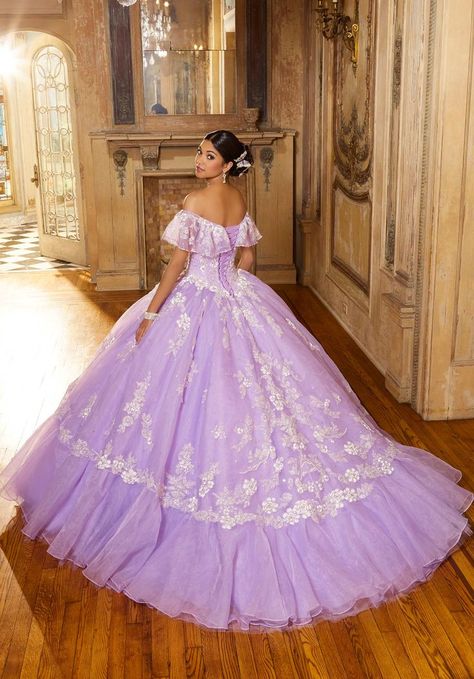 Organza Ball Gown, Purple Quince, Purple Quinceanera Dresses, Long Mermaid Dress, Dance All Night, Manufacturing Factory, Princess Sleeves, Tulle Sleeves, Mori Lee