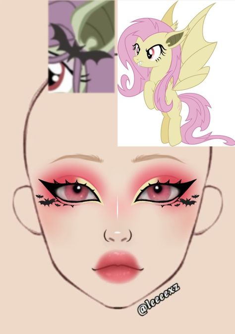 Fluttershy Makeup Look, Fluttershy Cosplay Makeup, Pinky Pie Makeup, Flutterbat Cosplay, Fluttershy Makeup, Mlp Makeup, My Little Pony Makeup, Cosplay Makeup Ideas, Makeup Ideas Drawing