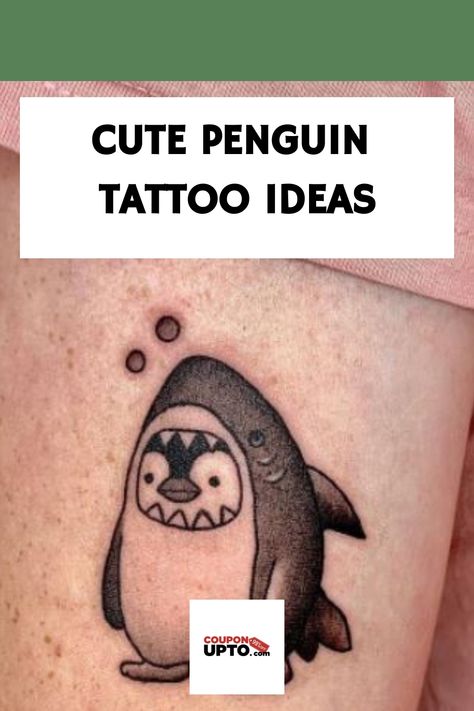 Cute Penguin Tattoo Ideas Small Penguin Tattoo Simple, Matching Penguin Tattoo, Penguin Tattoo Couple, Small Penguin Tattoo, Simple Penguin Tattoo, Penguin Tattoo Ideas, Penguin Tattoos, Ninja Tattoo, Bff Tats