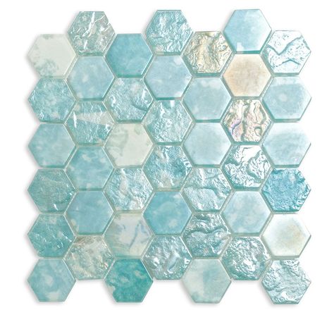 Seaglass Tiles Backsplash, Glass Floor Tiles, Seaglass Tiles Bathroom, Sea Glass Tile Bathroom Showers, Luxury Coastal Bathroom, Coastal Bathroom Shower Tile Ideas, Sea Glass Tile Bathroom, Beach Bathroom Tile, Coastal Backsplash Kitchen