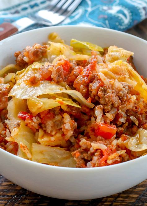 Layered Cabbage Rolls Cabbage Casserole Recipes, Unstuffed Cabbage Rolls, Cabbage Roll Casserole, Cabbage And Sausage, Unstuffed Cabbage, Cabbage Roll Soup, Cabbage Roll, Cabbage Rolls Recipe, Cabbage Casserole