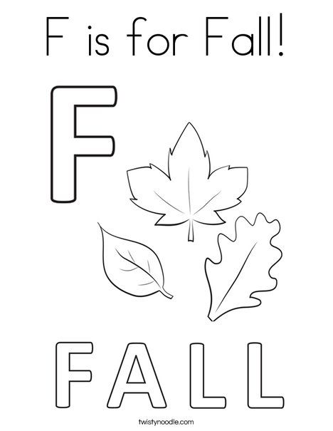 F is for Fall Coloring Page - Twisty Noodle F Is For Fall Preschool Activities, Toddler Fall Coloring Pages, Letter F Coloring Page, Fall Pre K Activities, F Is For, Letter F Preschool Activities, Letter F Crafts For Preschoolers, F Is For Fall, F Coloring Pages