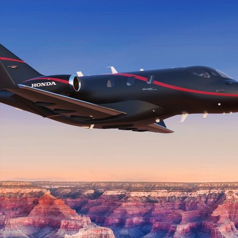 the Honda Jet Elite II features a composite fuselage and a distinctive over-the-wing engine mount configuration. Speaking of which, the model is powered by a pair of GE Honda HF120 engines that each produce 2,050 pounds of thrust.

The Elite II can takeoff on runways as short as (1,128 meters) and travel up to (2,865 km) with four occupants onboard. Honda said "the model has the largest cabin in its class and is the “most fuel-efficient jet.” Classy Cabin, Honda Jet, Luxury Getaway, Private Jets, Private Jet, Fuel Efficient, Aircraft, Fuel, Cabin