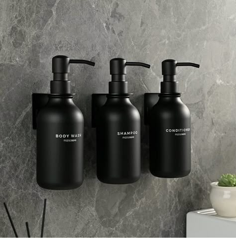 Shower Shampoo Dispenser, Shampoo And Conditioner Dispenser, Shower Dispenser, Bathroom Must Haves, Shower Soap Dispenser, Amazon Bathroom, Black Shampoo, Soap Dispenser Wall, Wall Mounted Soap Dispenser