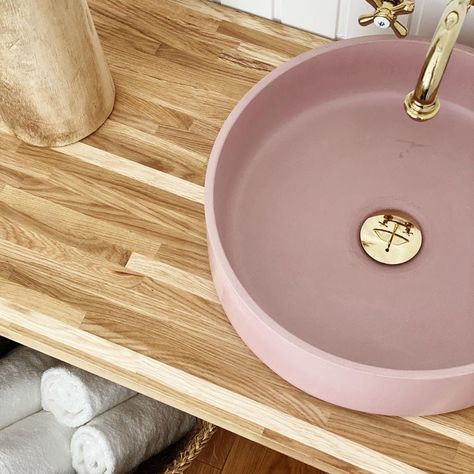 Think pink! 💕 🌸 Who says concrete can't be playful? This custom-made basin adds a pop of color and personality to any bathroom. Ready to create your dream sink? Head to our website (link in bio) and let's make it happen! #concretesink #custommade #bathroomdesign #pinkbathroom #concretedecor #handmade #modernbathroom #interiordesign #homedecor Pink Sink, Concrete Sink, Think Pink, Pink Bathroom, Concrete Decor, Website Link, Make It Happen, Modern Bathroom, Bathroom Design