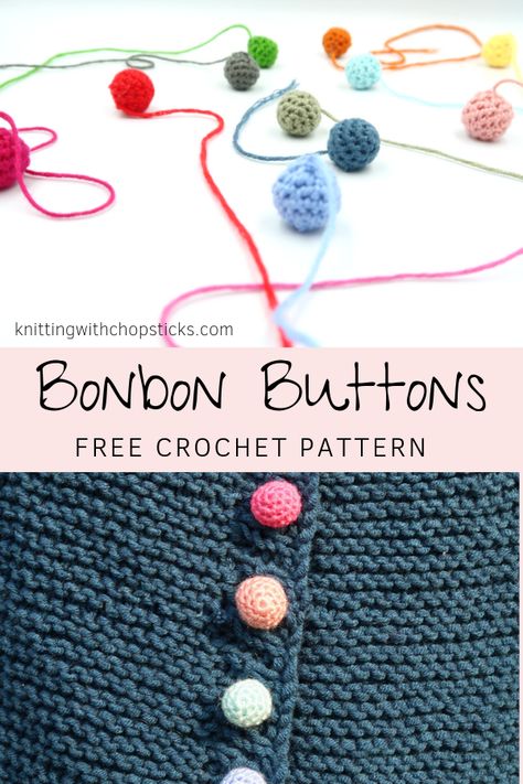 Learn how to make your own crochet buttons with this beginner tutorial. Single crochet stitches, this detailed step by step photo tutorial and a bit of stuffing is all you need to make your rainbow gradation of crochet button balls. Get the crochet pattern here Corak Krusye, Make Your Own Buttons, Crochet Button, Dorset Buttons, Crochet Ball, Crochet Geek, Crochet Buttons, Crochet Simple, Diy Buttons