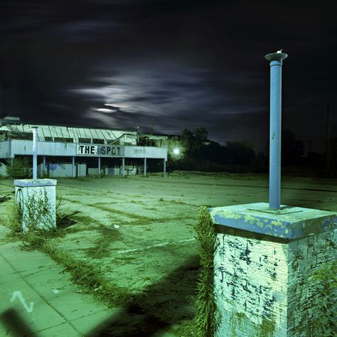 Detroit Night by Kevin Bauman Detroit Aesthetic, Detroit Night, Night Cities, Abandoned Detroit, Abandoned Ruins, Detroit Techno, Abandoned City, Body Horror, Vampire Masquerade