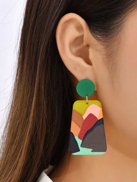 Polymer Clay Accessories, Polymer Clay Flower Jewelry, Diy Earrings Polymer Clay, Embellished Fashion, Earring Inspo, Quirky Earrings, African Earrings, Paper Earrings, Polymer Clay Jewelry Diy