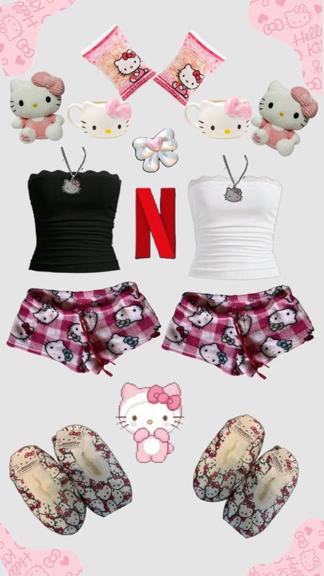 Matching Outfits For Couples, Outfits For Couples, Bff Matching Outfits, Bff Matching, Matching Outfits Best Friend, Outfit Ideas Fashion, Kitty Clothes, Hello Kitty Clothes, Latina Fashion Outfits