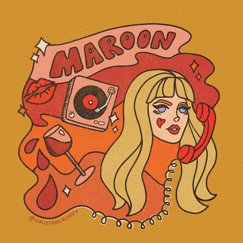 Taylor Swift Comic Poster, Maroon Taylor Swift Tattoo, Red Taylor Swift Drawing, Taylor Swift Illustration Art, Taylor Swift Art Painting, Taylor Swift Inspired Paintings, Taylor Swift Artwork, Taylor Swift Art Ideas, Taylor Swift Retro