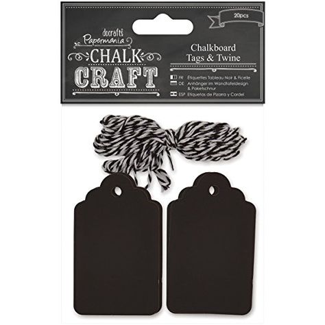 Papermania Chalkboard Tags Chalkboard Gift Tags, Chalkboard Tags, Twine Crafts, Chalk Crafts, Cardmaking And Papercraft, Bakers Twine, Scrapbooking Embellishments, Joanns Fabric And Crafts, Craft Stores