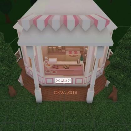 #Bloxburg #Nogamepass #Pink Theme #Roblox #Kawaii #Pink #Bakery Bloxburg Pink Cafe Interior, Cute Cafe Layout, Cute Bakery Bloxburg, Bloxburg Ice Cream Shop Ideas, Pink Cafe Bloxburg, Bloxburg Small Cafe, Boba Shop Bloxburg, Bloxburg Mini Cafe, Bloxburg Boba Shop