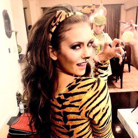 tiger Nina :d Jungle Themed Costumes, Jungle Costume, Tiger Halloween Costume, Tiger Makeup, Tiger Halloween, Animal Halloween Costumes, Tiger Costume, Animal Costumes, Halloween Costume Outfits