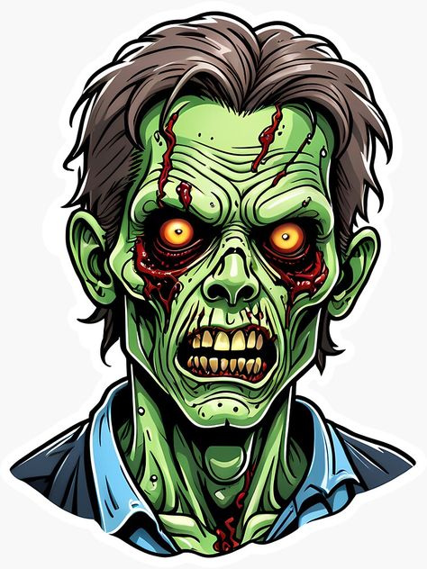 "Zombie" Sticker for Sale by OlvadDesigns | Redbubble Zombie Stickers, Salamanders 40k, Salamanders, Ipad Skin, Glossier Stickers, Transparent Stickers, Drawing Ideas, Zombie, Sticker Design