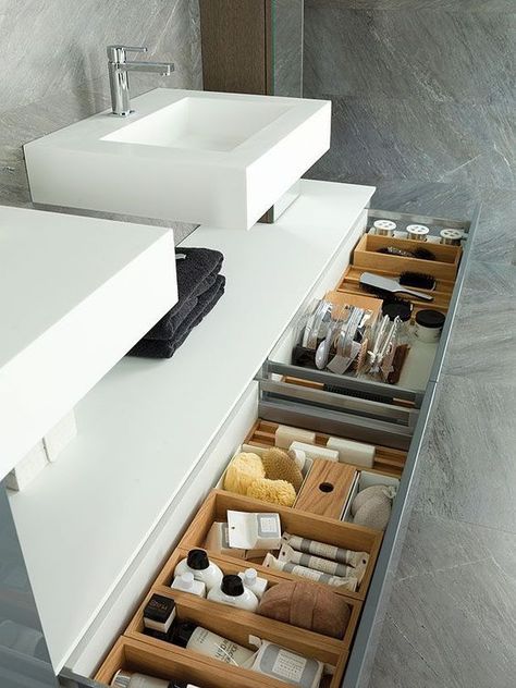 Clever Bathroom Storage, Bathroom Drawers, Trendy Bathroom, Bad Design, Clever Storage, Laundry In Bathroom, House Bathroom, Beautiful Bathrooms, Bathroom Organization