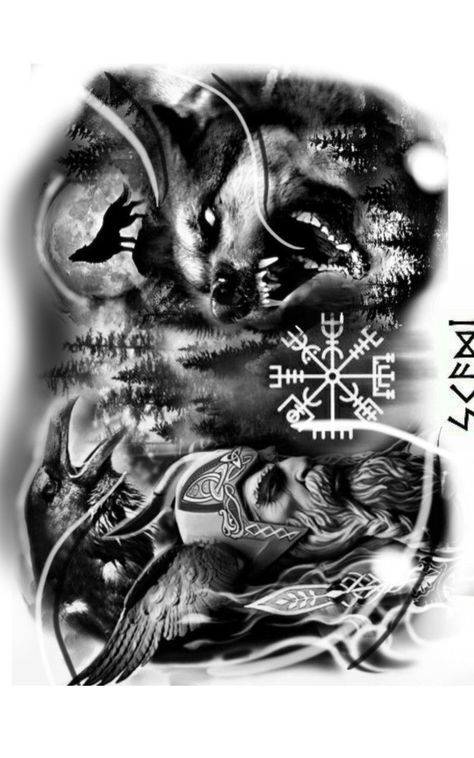 Viking Back Piece Tattoo, Norse Chest Tattoo Men, Norse Chest Tattoo, Viking Chest Tattoo Men, Viking Chest Tattoo, Viking Wolf Tattoo Design, Snake And Dagger Tattoo, Viking Tattoos For Men, Viking Warrior Tattoos