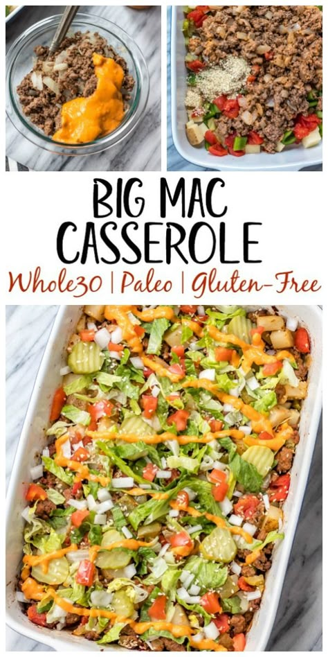 Whole30 Ground Beef, Big Mac Casserole, Lunches For The Week, Meal Prep Lunches, Whole30 Dinner Recipes, Ground Beef Casserole Recipes, Whole 30 Meal Plan, Whole30 Dinners, Whole 30 Diet