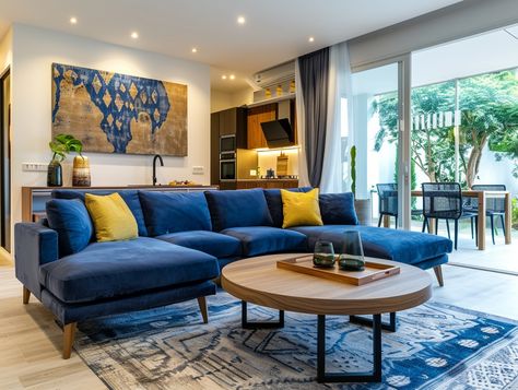 Blue Sofa In Living Room, Dark Blue Sofa Living Room Ideas, Blue Sofa Living Room Ideas, Blue Sofa Living Room, Sofa In Living Room, Sofa Living Room Ideas, Dark Blue Sofa, Blue Sofa Living, Light Blue Sofa