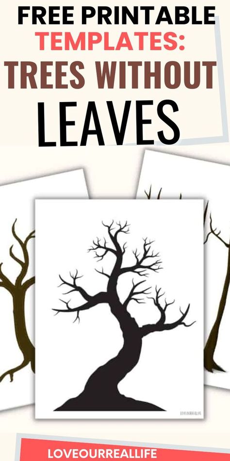 trees without leaves Free Tree Template, Diy Fall Decor Dollar Store, Tree Printable Free, Trees Without Leaves, Outdoor Fall Wreaths, Free Stencils Printables Templates, Leaves Template, Fun Craft Projects, Stencils Printables Templates