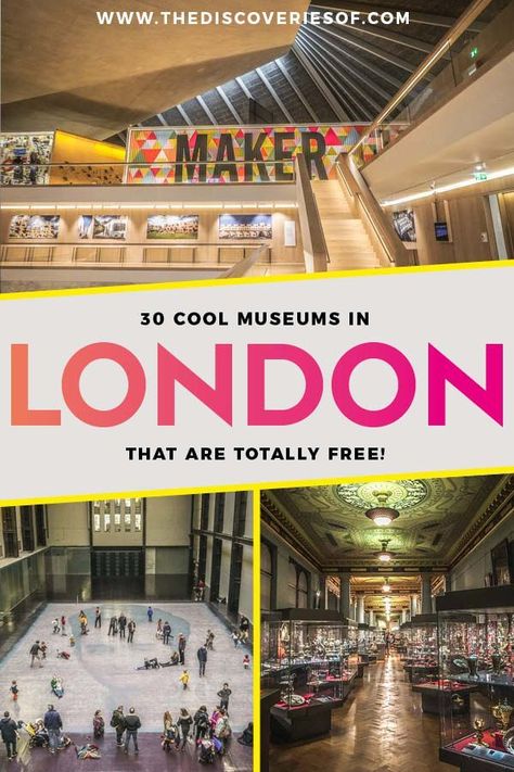 Looking for awesome things to do in London? Don't miss these cool museums in London. Even better - they're free! #travel #london #traveltips #europe Cool Museums, Museums In London, Travel London, Travel Guide London, London Attractions, Living In London, London Museums, London Free, Things To Do In London