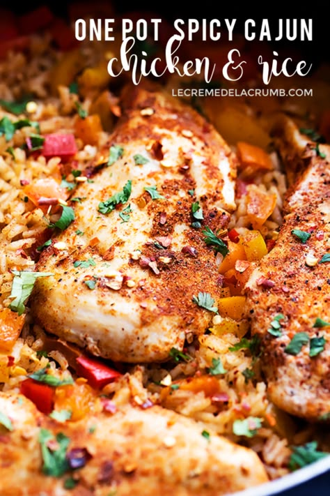 Cajun Chicken Rice, Spicy Cajun Chicken, Chicken Rice Skillet, Cajun Chicken And Rice, Cajun Chicken Recipes, Homemade Cajun Seasoning, Chicken Rice Recipes, Cajun Dishes, Chicken Breast Seasoning