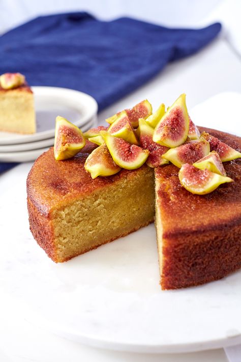 Lemon Olive Oil Cake with Figs made with Stevia In The Raw® Cake With Figs, Stevia Recipes, Lemon Olive Oil Cake, Fig Cake, Jar Kitchen, Fig Recipes, Summer Baking, Lemon Olive Oil, Oil Cake